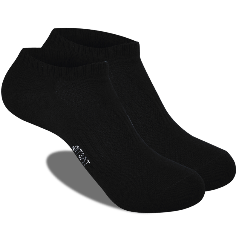Widok jednej pary czarnych skarpetek stopek TASTIQ PREMIUM.