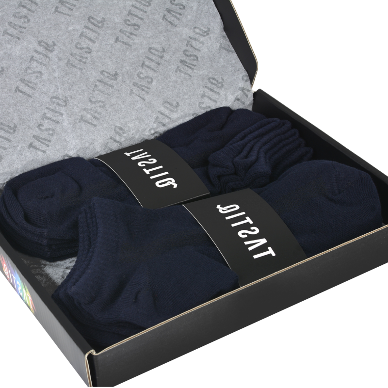 Komplet skarpet męskich TASTIQ PREMIUM stopki granatowe – pakowane fabrycznie.