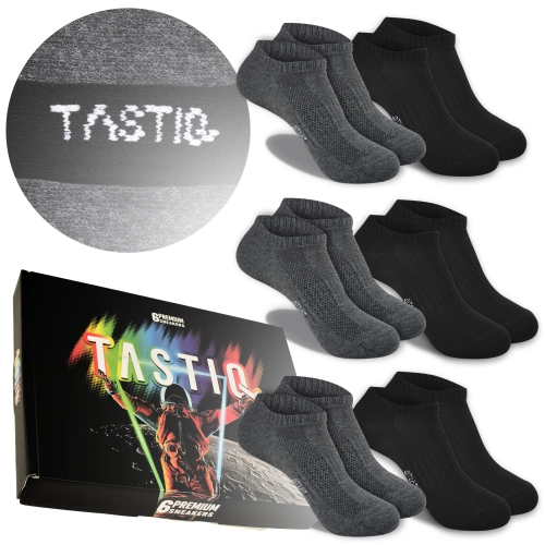 TASTIQ PREMIUM Skarpetki Stopki Męskie Bawełna BLACKMIX 6 Par