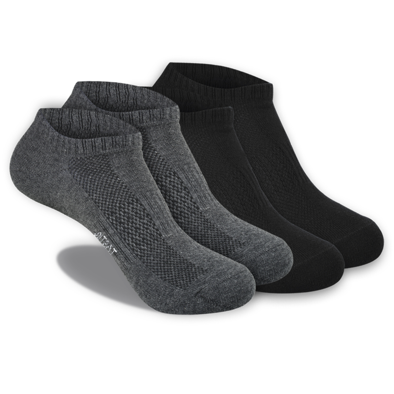 Męska bawełniana skarpetka stopka TASTIQ PREMIUM BLACKMIX – widok dwóch par.