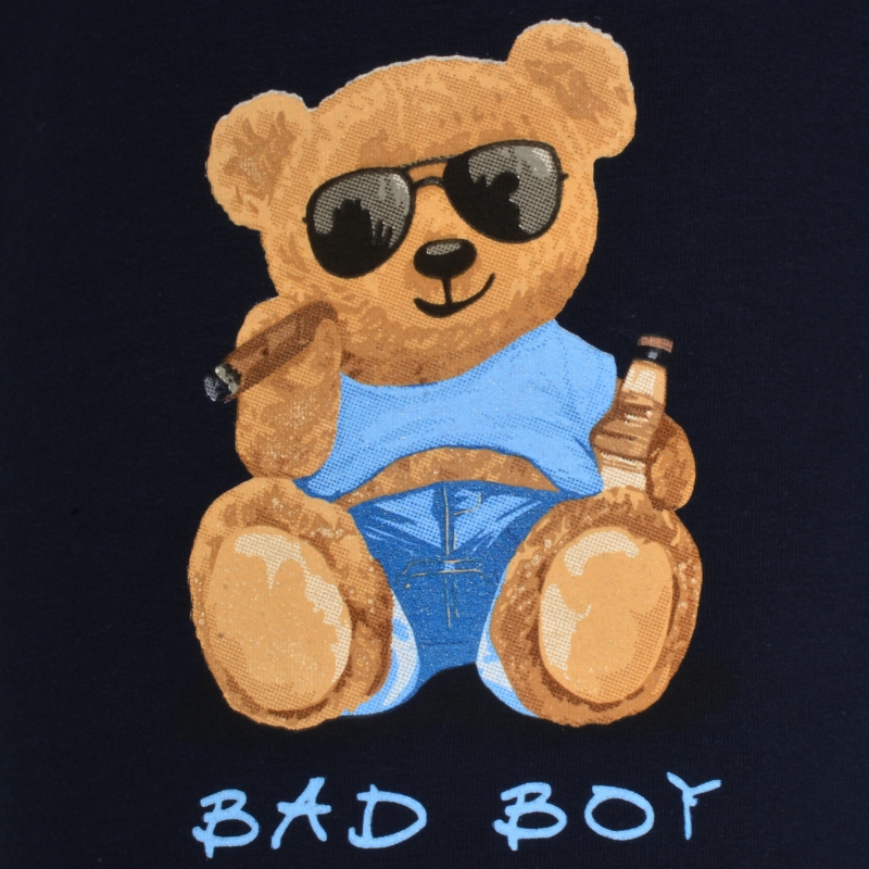 Zestaw Cornette 2-pak – granatowe bokserki męskie z nadrukiem misiów, 100% bawełna