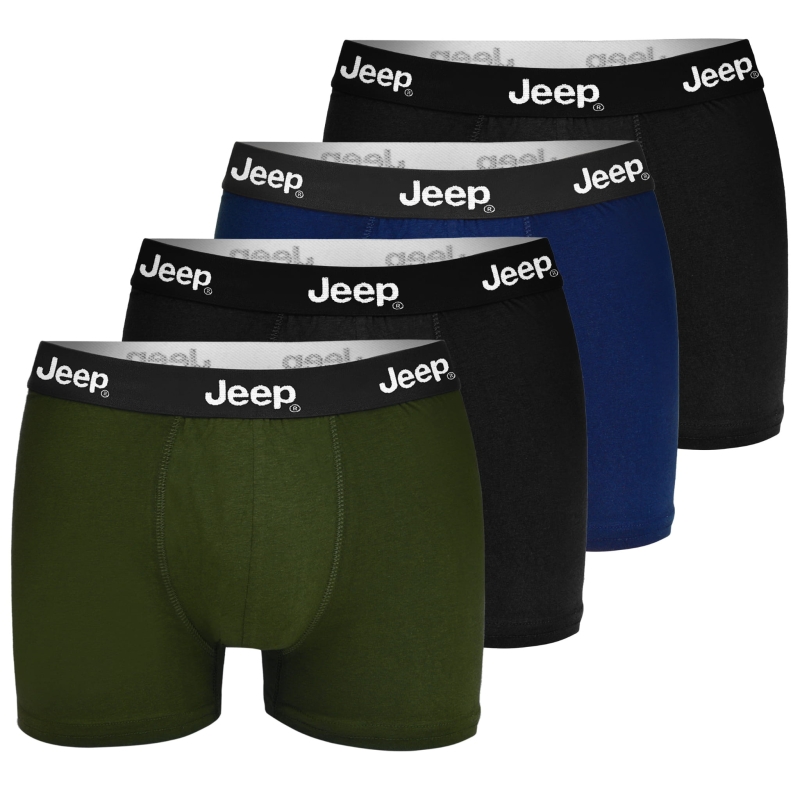 JEEP Bokserki Męskie – Zestaw 4 sztuki Bawełna Ciemne Kolory