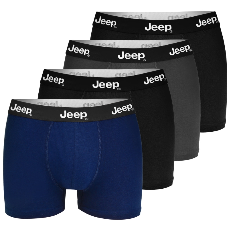 JEEP Bokserki Męskie – Zestaw 4 sztuki Bawełna Ciemne Kolory