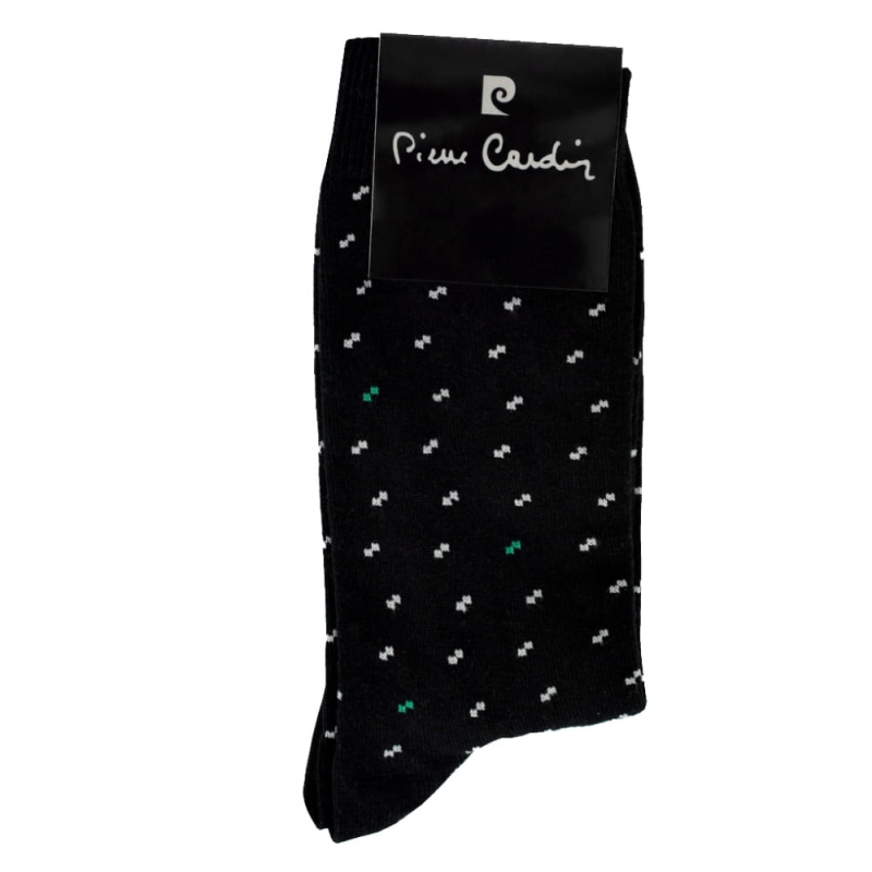 Czarne skarpety w biały wzór Pierre Cardin
