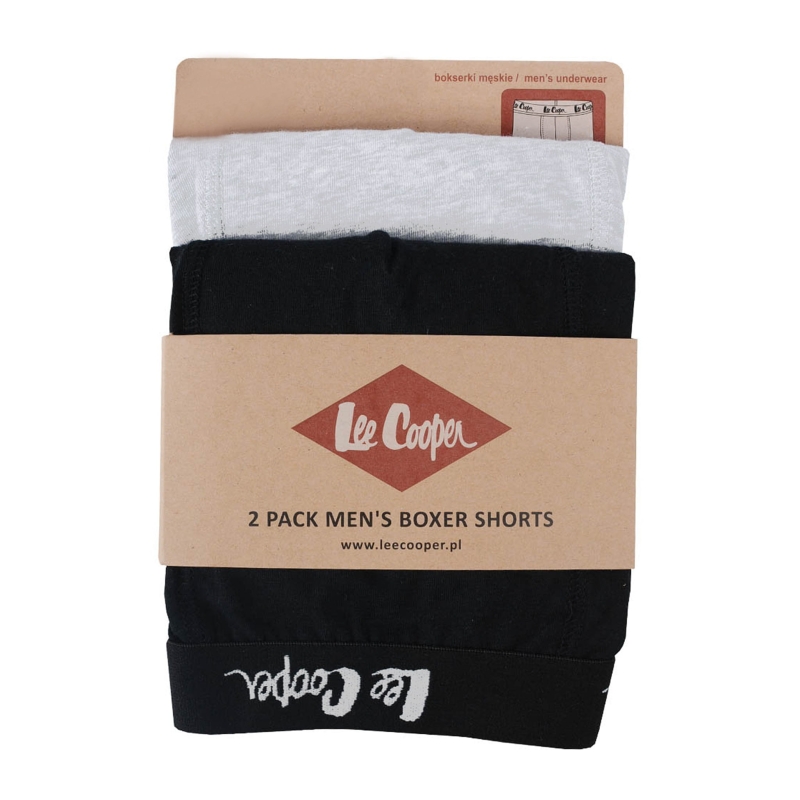 Oryginalne opakowanie Lee Cooper z zestawem 2 bokserek grey/black.