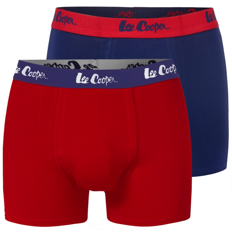 Bokserki męskie Lee Cooper w kolorze czerwonym i granatowym, zestaw 2 sztuki