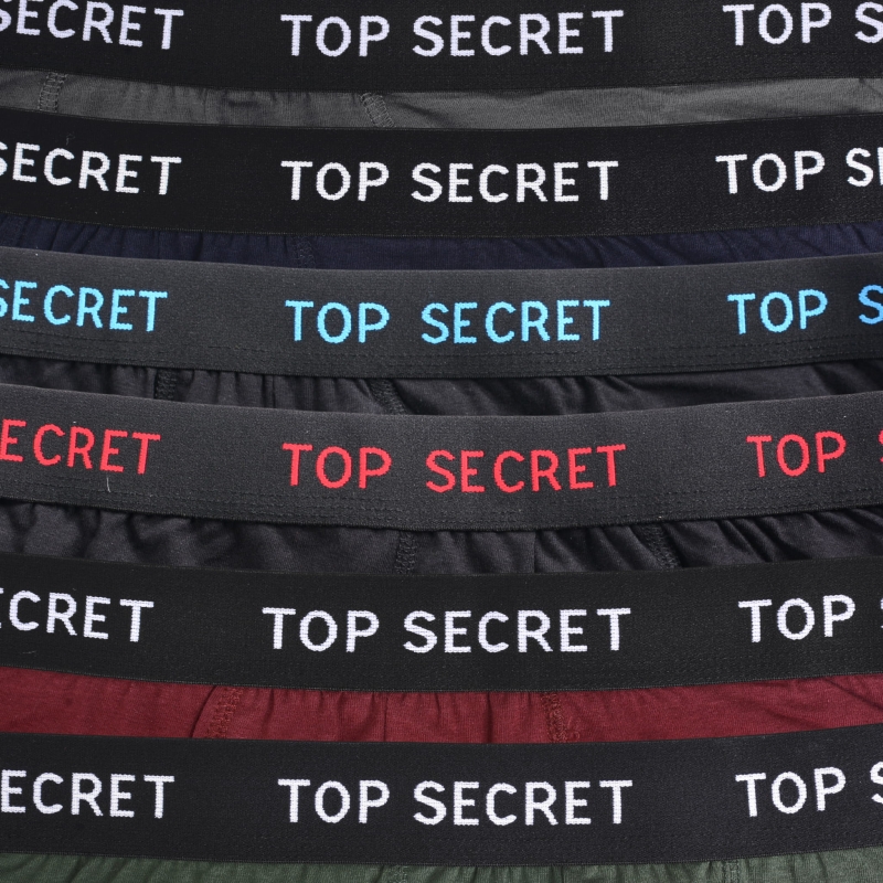 TOP SECRET bokserki – kolorowy komplet 6 sztuk z miękkiej i oddychającej bawełny