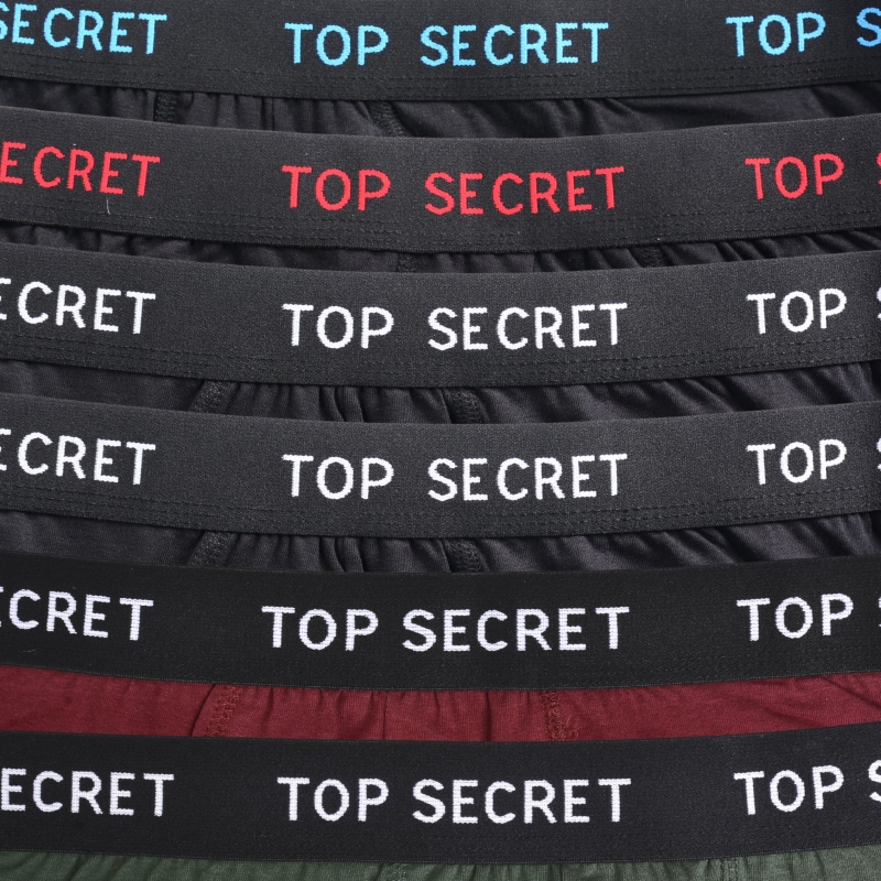Bokserki męskie TOP SECRET – czarny MIX kolorów, 6-pak z oddychającej bawełny