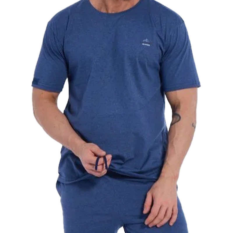 Cornette Piżama Męska niebieska koszulka z krótkim rękawem Model