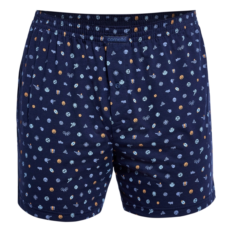Cornette Comfort NAVY – luźne bokserki męskie z naturalnej bawełny. Zestaw 3 sztuki