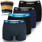 UMBRO Bokserki Męskie Czarny Granat 4 sztuki