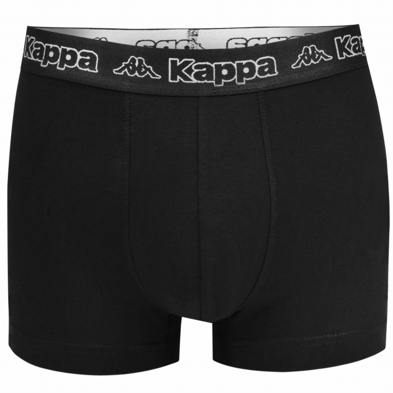 Klasyczne bokserki męskie Kappa w kolorze czarnym, komplet dwupak z kolorowym pasem