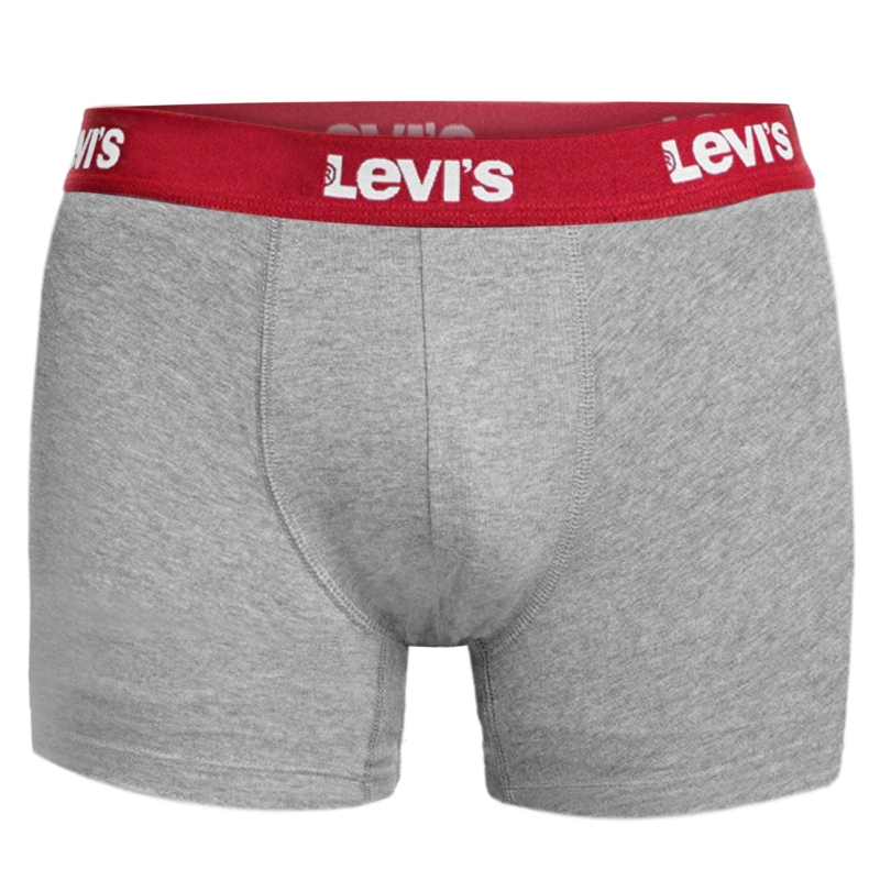 Szare bokserki męskie Levi's z czerwonym logo