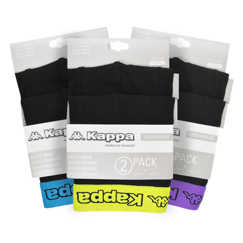 Bokserki męskie Kappa – 6 sztuk, elastyczna guma, bawełna, mix kolorów