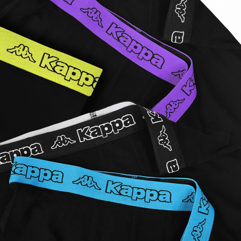Kappa – bawełniane bokserki męskie, mix kolorów, 6 szt., guma z logo