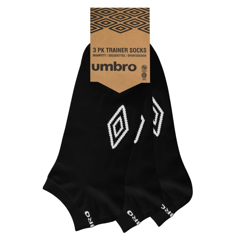 Bawełniane czarne i białe stopki męskie Umbro Trainer – komplet.