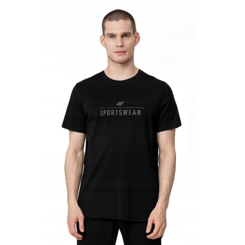 4F T-shirt Koszulka Męska TTSHM539 Czarna Model