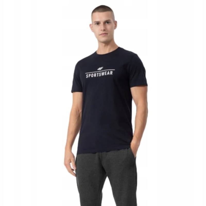 4F T-shirt Koszulka Męska TTSHM539 Granatowa Model