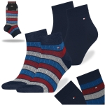 TOMMY HILFIGER Skarpety Męskie Za Kostkę Bawełna Navy Wzór 2 Pary