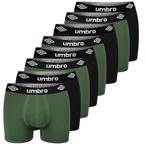 UMBRO Bokserki Męskie Bawełniane Czarny Khaki 8 sztuk