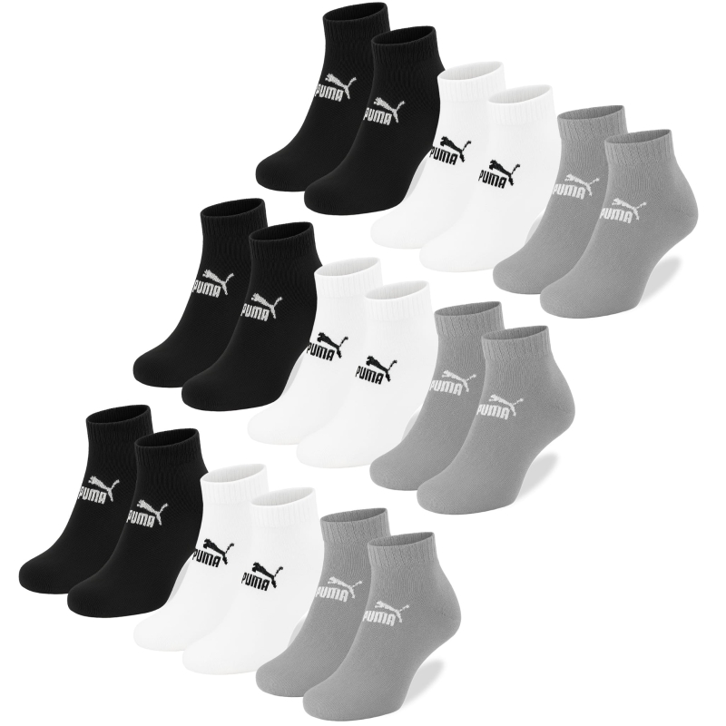 Zestaw męskich skarpet Puma typu zakostki w różnych kolorach, widok całości.