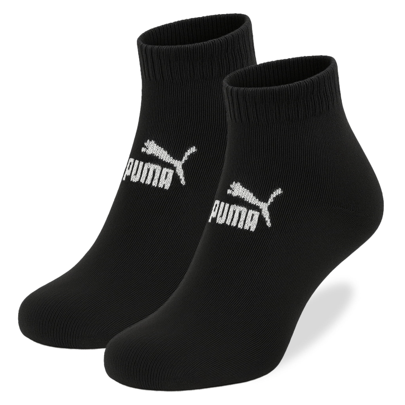 Pojedyncza para skarpet Puma zakostka w kolorze czarnym, detal wykonania.