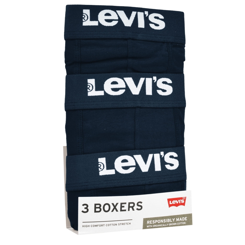 Bokserki męskie LEVI'S w oryginalnym kartonowym opakowaniu z logo marki.