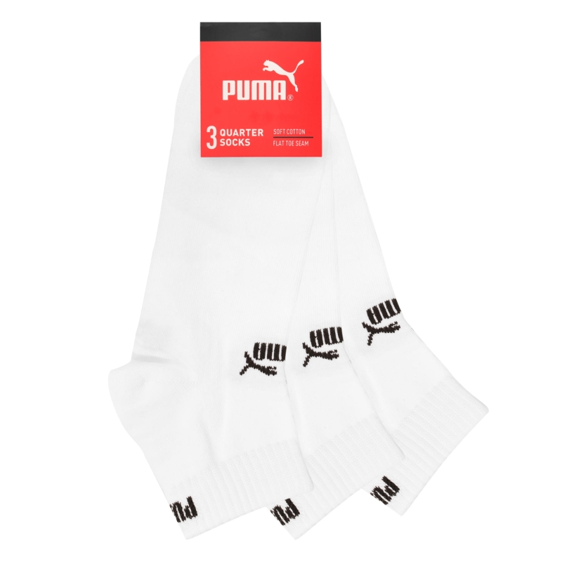 Oryginalne opakowanie skarpet Puma białych, zestaw 3 par.