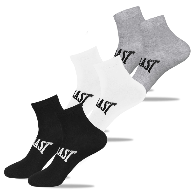 Zestaw skarpet Everlast w kolorach czarnym, białym i szarym.