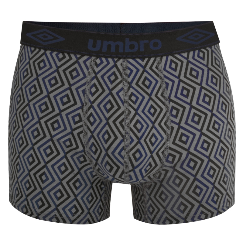 Grafitowe bokserki Umbro z wzorem w romby