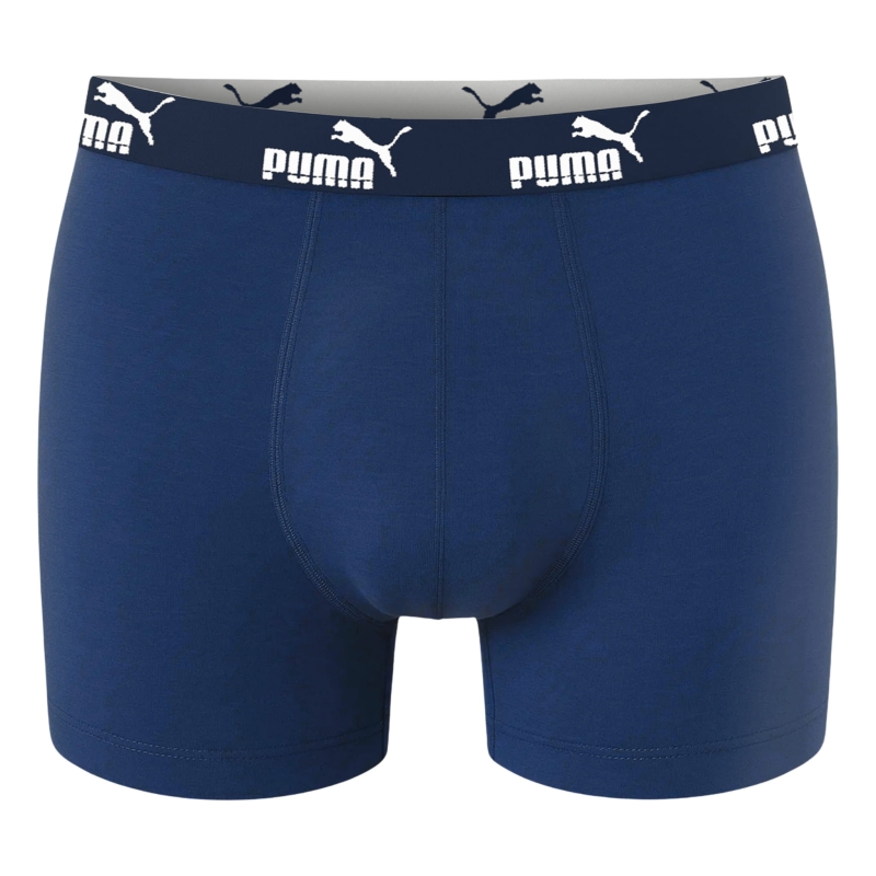 Granatowe bokserki Puma z białym paskiem z logo