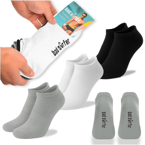BAD SURFER Skarpety Stopki Sneakers MIX Bawełna 3 pary