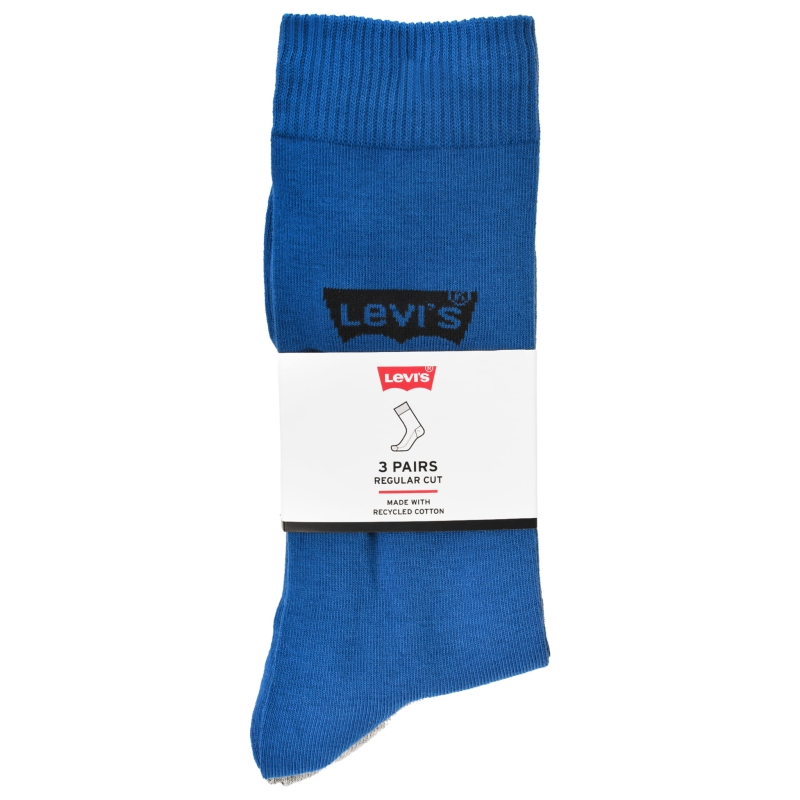 Levi’s – skarpety męskie z metką produktową, kolor niebieski.