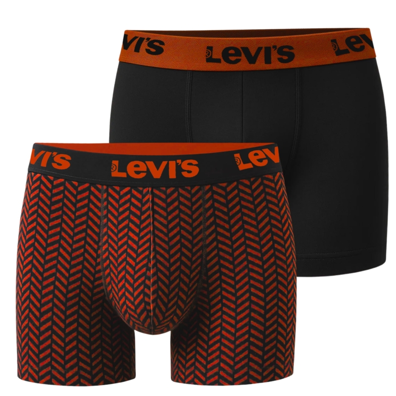 Bokserki męskie Levi's 2-pak: czarne i we wzory