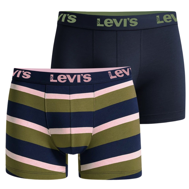 Bokserki męskie Levi's 2-pak: granatowe i w paski