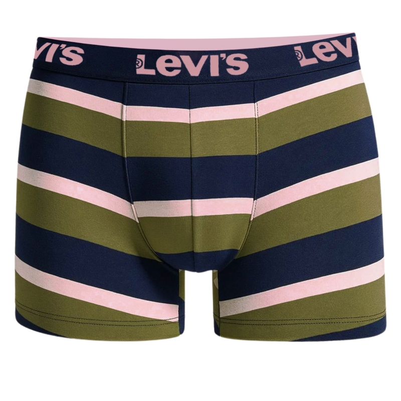 Bokserki Levi's w paski: granat, oliwka i róż
