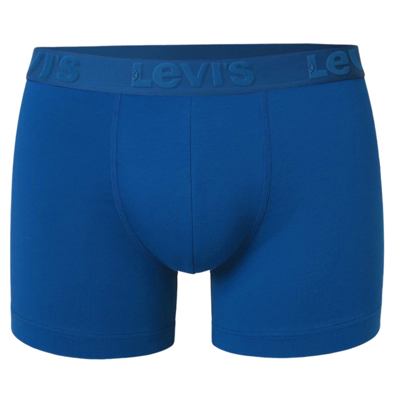 Niebieskie bokserki Levi's z tonalnym logo na pasie