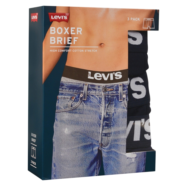 Opakowanie Levi's Boxer Brief 3-pack z jeansową grafiką