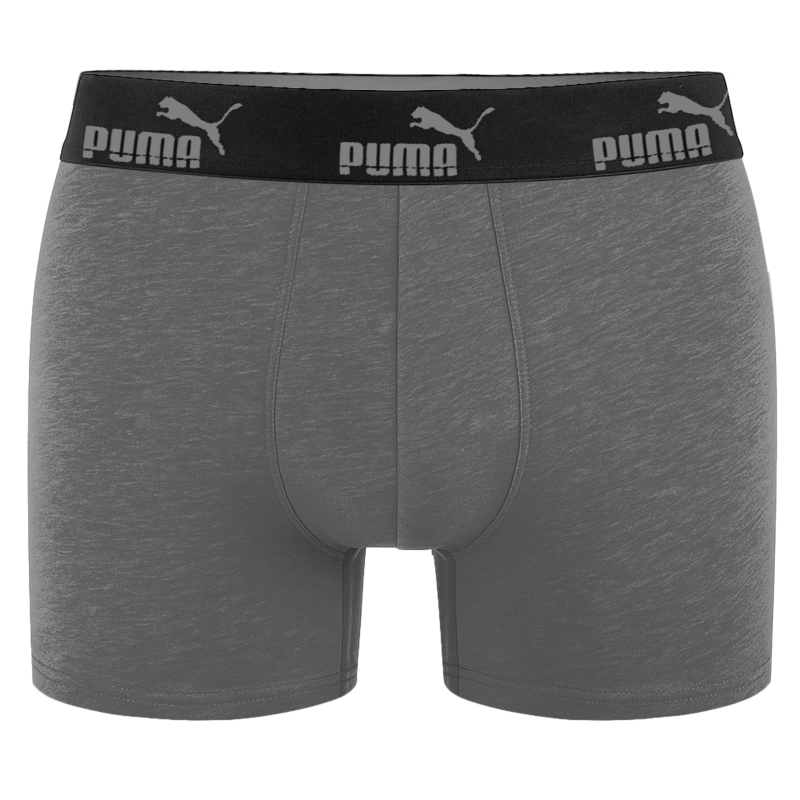 Puma bokserki męskie szare bawełniane z czarną gumą i logo