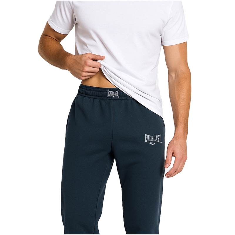 Everlast spodnie dresowe męskie granatowe z logo bawełniane sportowe
