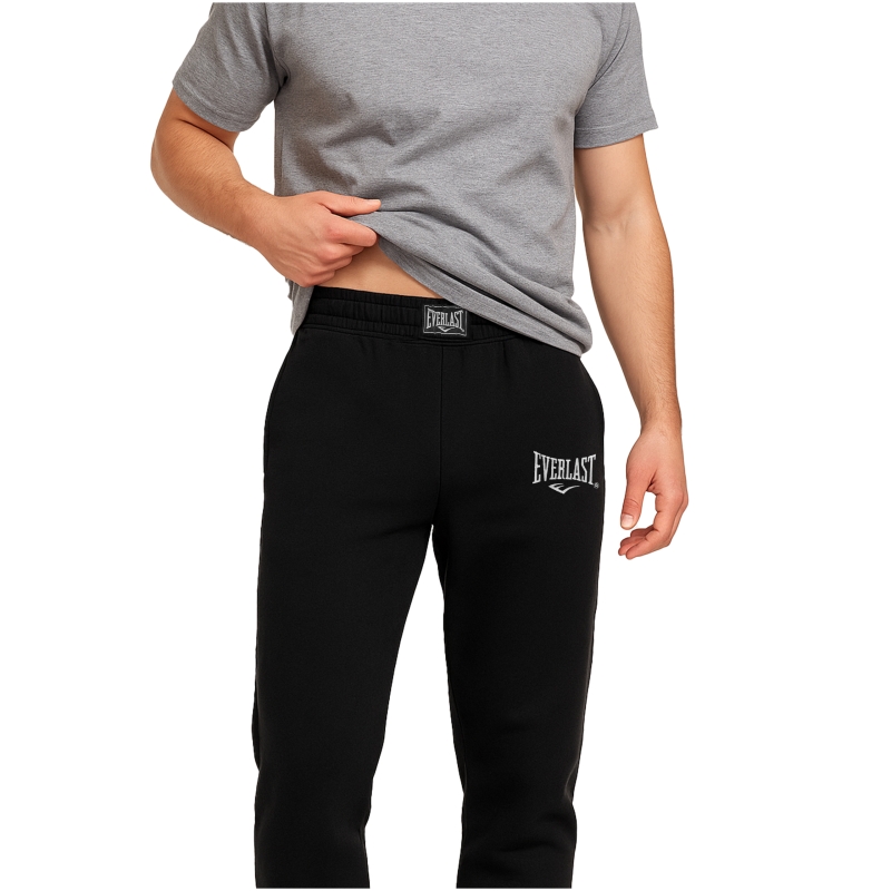 Everlast spodnie dresowe męskie czarne z logo bawełniane sportowe
