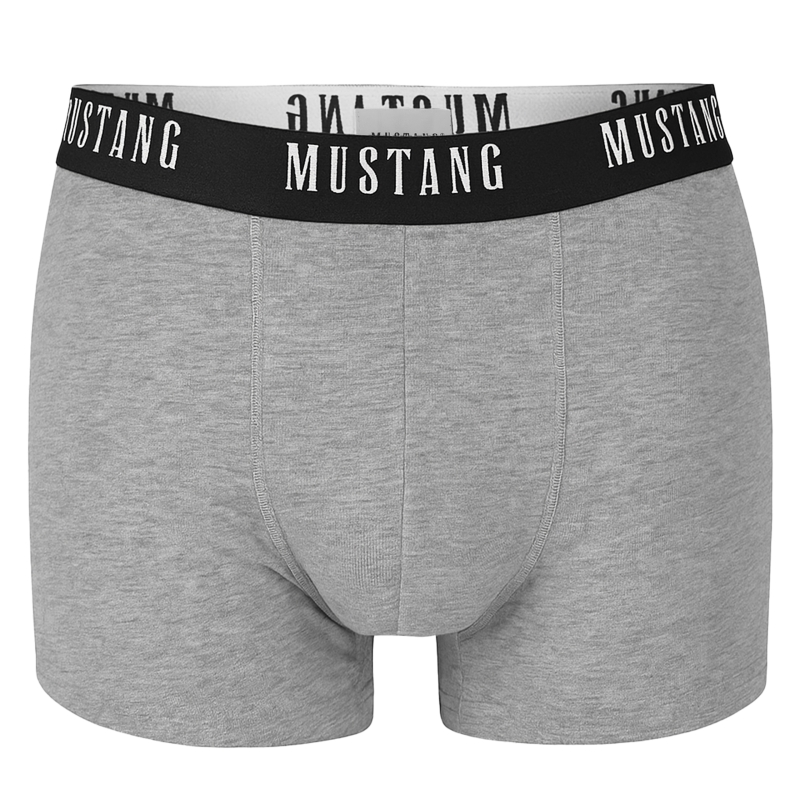 Szare bokserki Mustang męskie z czarną gumką
