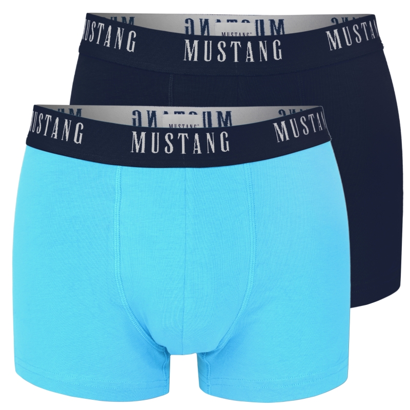 Niebieskie i granatowe bokserki Mustang męskie z logo