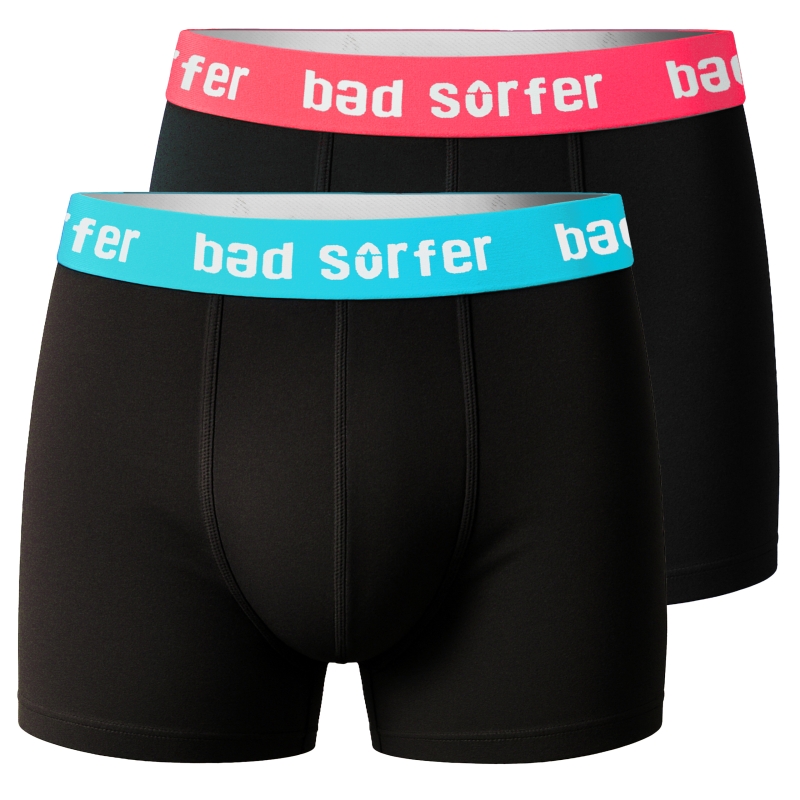bokserki męskie Bad Surfer 2-pack róż turkus