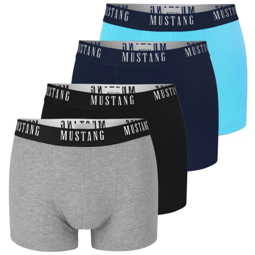 Mustang Bokserki Męskie 4 sztuki Zestaw Bawełna Logo Kolor Rozmiar