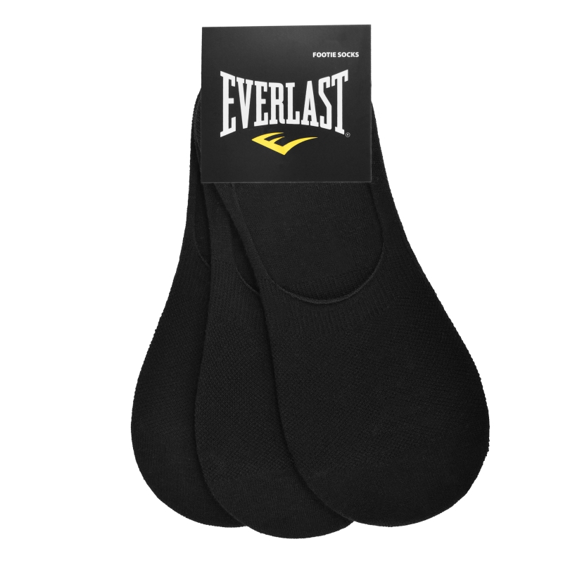 Komplet trzech czarnych stopek Everlast z widocznym logo na opakowaniu.