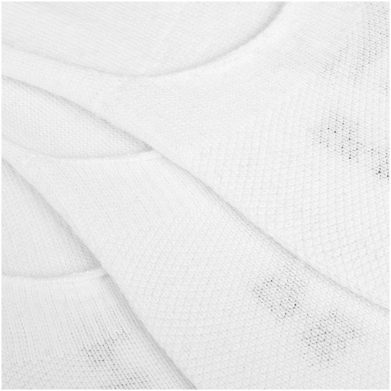 Detal struktury materiału białych stopek Everlast ułożonych na sobie.