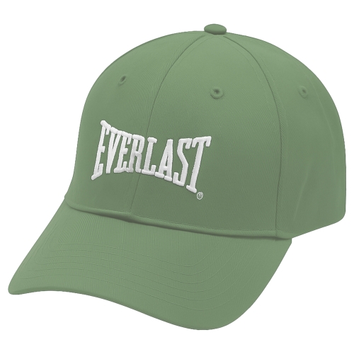 Zielona czapka z daszkiem Everlast z białym haftem z przodu.