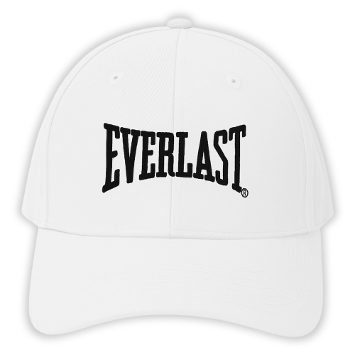 Czapka z daszkiem Everlast w kolorze białym z wyraźnym białym logo na froncie.