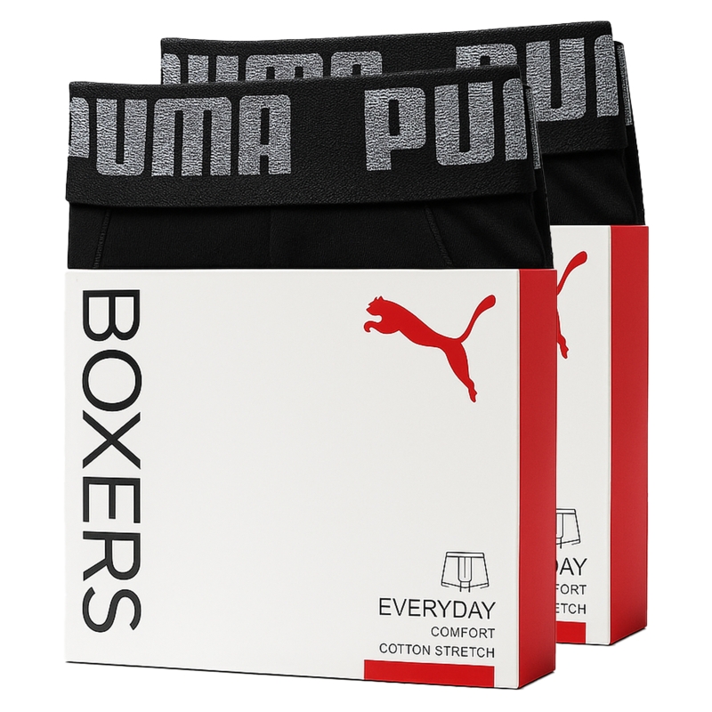 Opakowania bokserek Puma Everyday Comfort z elastycznej bawełny.